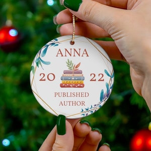 Custom Author Ornament, Personalized Author Ornament, Book Ornament, Writer Ornament, Author Gift, Custom Book Ornament, Book Christmas