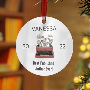 Personalized Author Ornament, Author Gift, Writer Ornament, Best Selling Author, Book Ornament, Author Christmas Gift, Writer Gift, Author