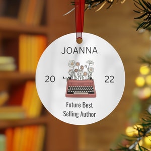 Personalized Author Ornament, Author Gift, Writer Gift, Book Ornament, Writer Ornament, Custom Book Ornament, Book Christmas Ornament