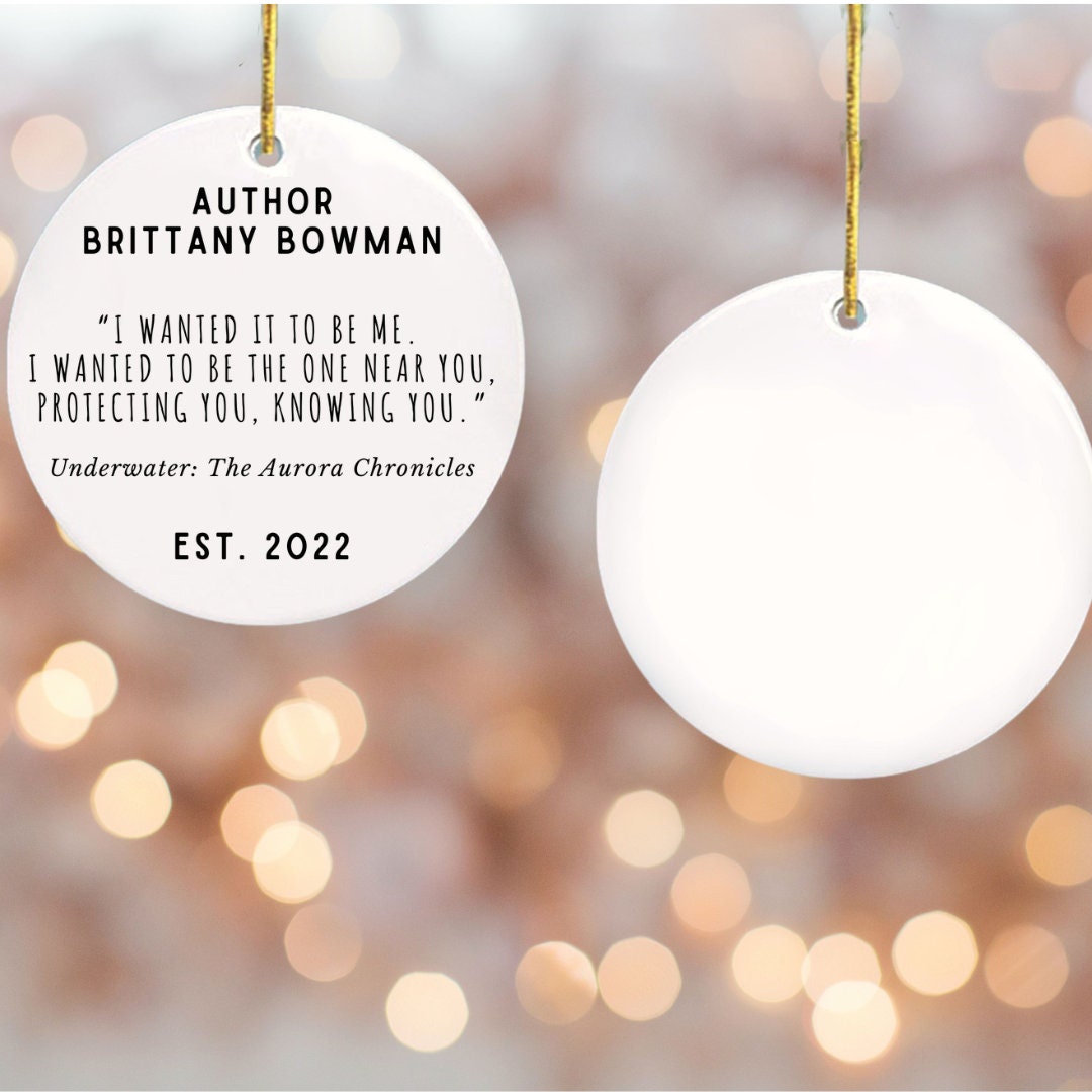Personalized Author Ornament Custom Quote Ornament Custom Author