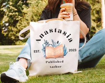 Author Book Bag | Custom Author Tote Bag | Published Author | Author Gift | Writer Gift | Personalized Book Bag | Book Bag | Tote Bag | Book