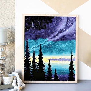 Starry Night Sky Diamond Painting Kits, Diamond Painting Cross Stitch, Mosaic Embroidery, Crafts for Wall Decor, Mothers Day Gift for Her