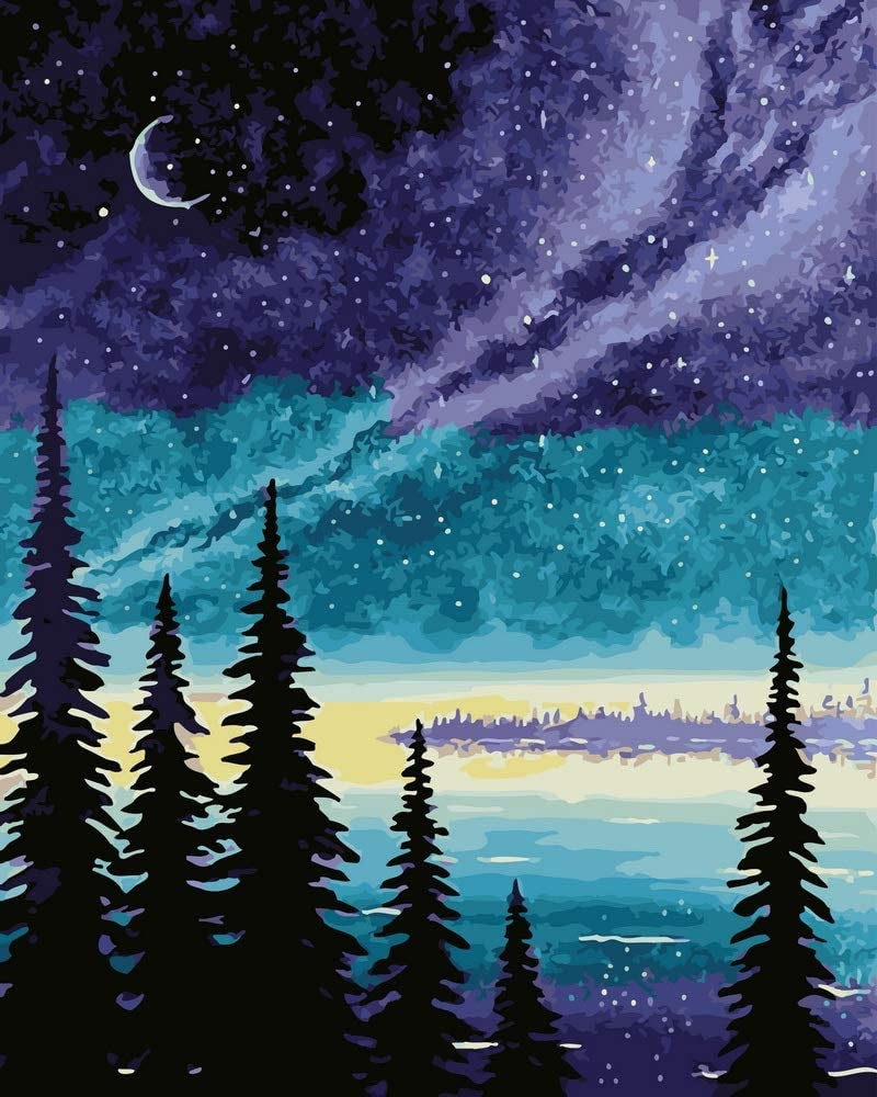 Starry Night Sky Diamond Painting Kits, Diamond Painting Cross Stitch
