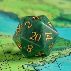 Natural African Jade DnD Dice Set |Gemstone Dnd Dice Set|| Dnd GM Gift | Gemstone Dnd Dice Gift | Role Playing Games D20 Dice Set One D20 Dice