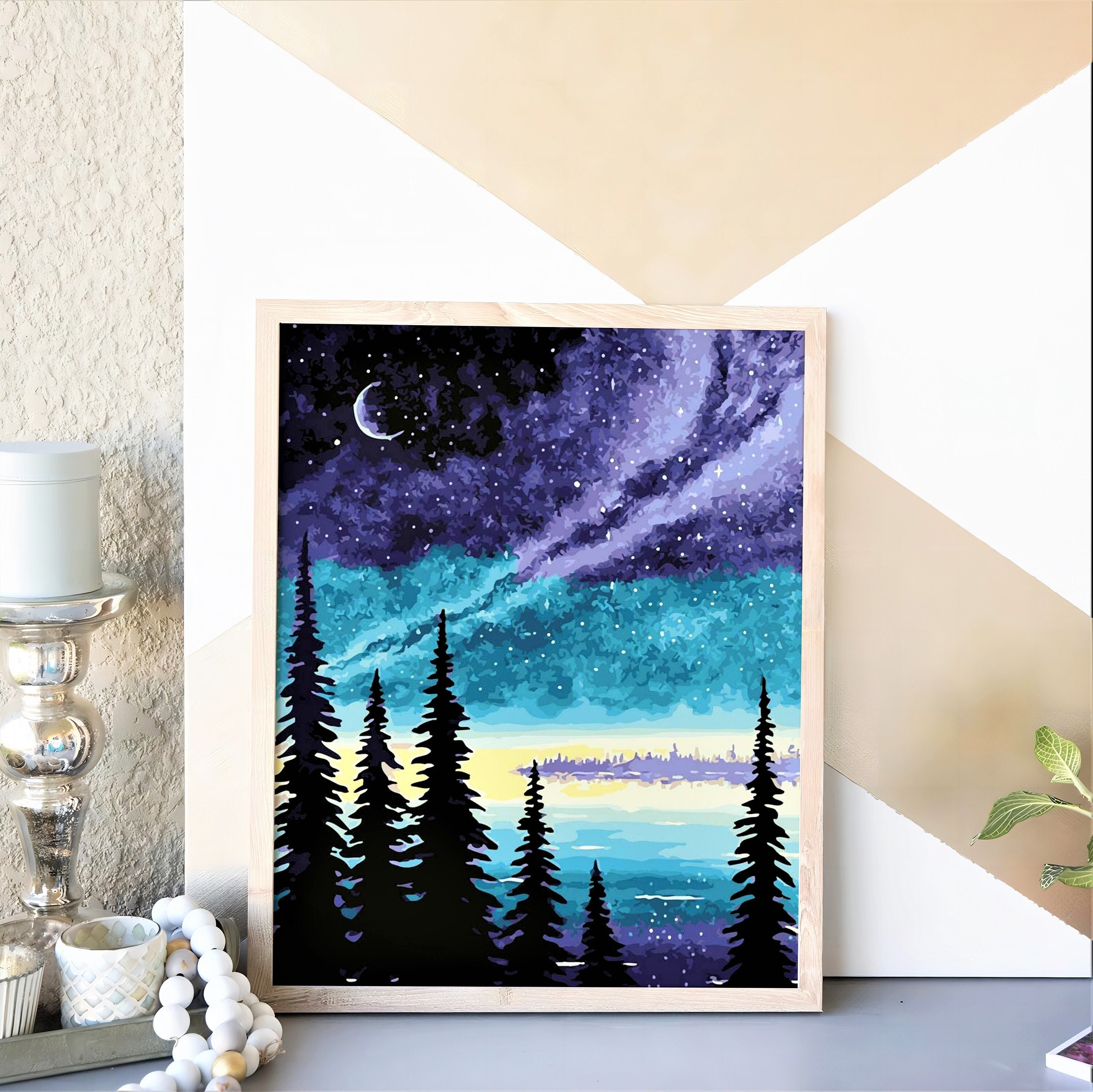 Starry Night Sky Diamond Painting Kits, Diamond Painting Cross Stitch
