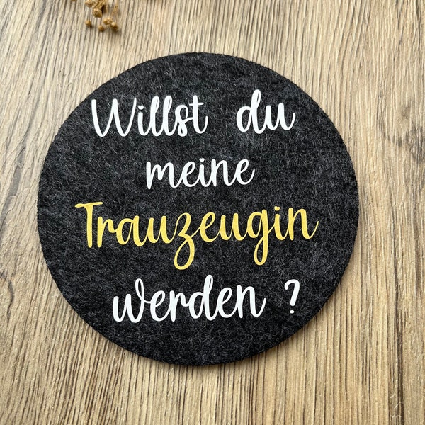 Glasuntersetzer / Willst du meine Trauzeugin sein / Trauzeugin fragen Ideen / Trauzeugin Geschenk/ Trauzeuge