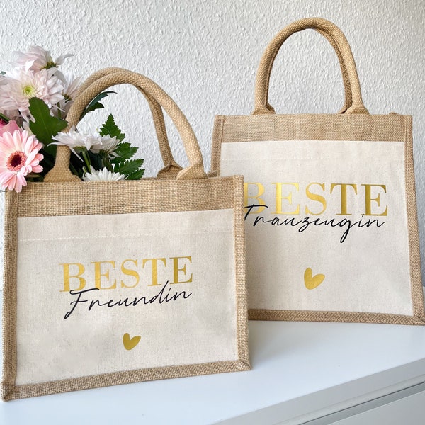 persönliche Geschenke für Freundin // Beste Freundin // Beste Trauzeugin // Geschenk Trauzeugin Danke // Geschenktasche