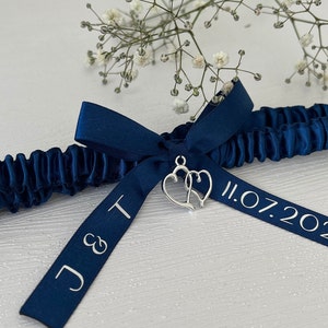 personalisiertes Strumpfband I Strumpfband Hochzeit I Strumpfband blau I Strumpfband I Strumpfband personalisiert I etwas blaues I Braut