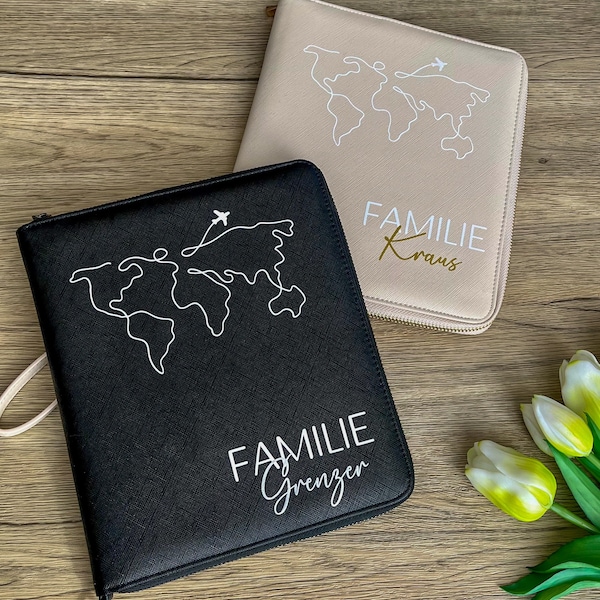 personalisierter Reise Organizer // Travel Organizer // Reiseetui // Reise Gadgets // Familien Organizer groß // Dokumenten Organizer