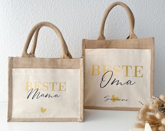 Geschenk beste Mama // personalisierte Jutetasche // Geschenk beste Oma //