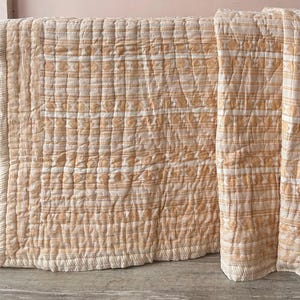 King Size Block Printed Cotton Quilt, Indian Reversible Handmade Floral Quilt, Jaipuri Razai Bedspread, Bedding Cover Soft Comforter, Gifts