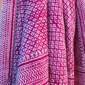 Premium Pink Hand Block Print Kantha Quilt, Pink Floral Block Print Kantha Bedspread Kantha Quilt Blanket Kantha, Throw Cotton Kantha Quilt