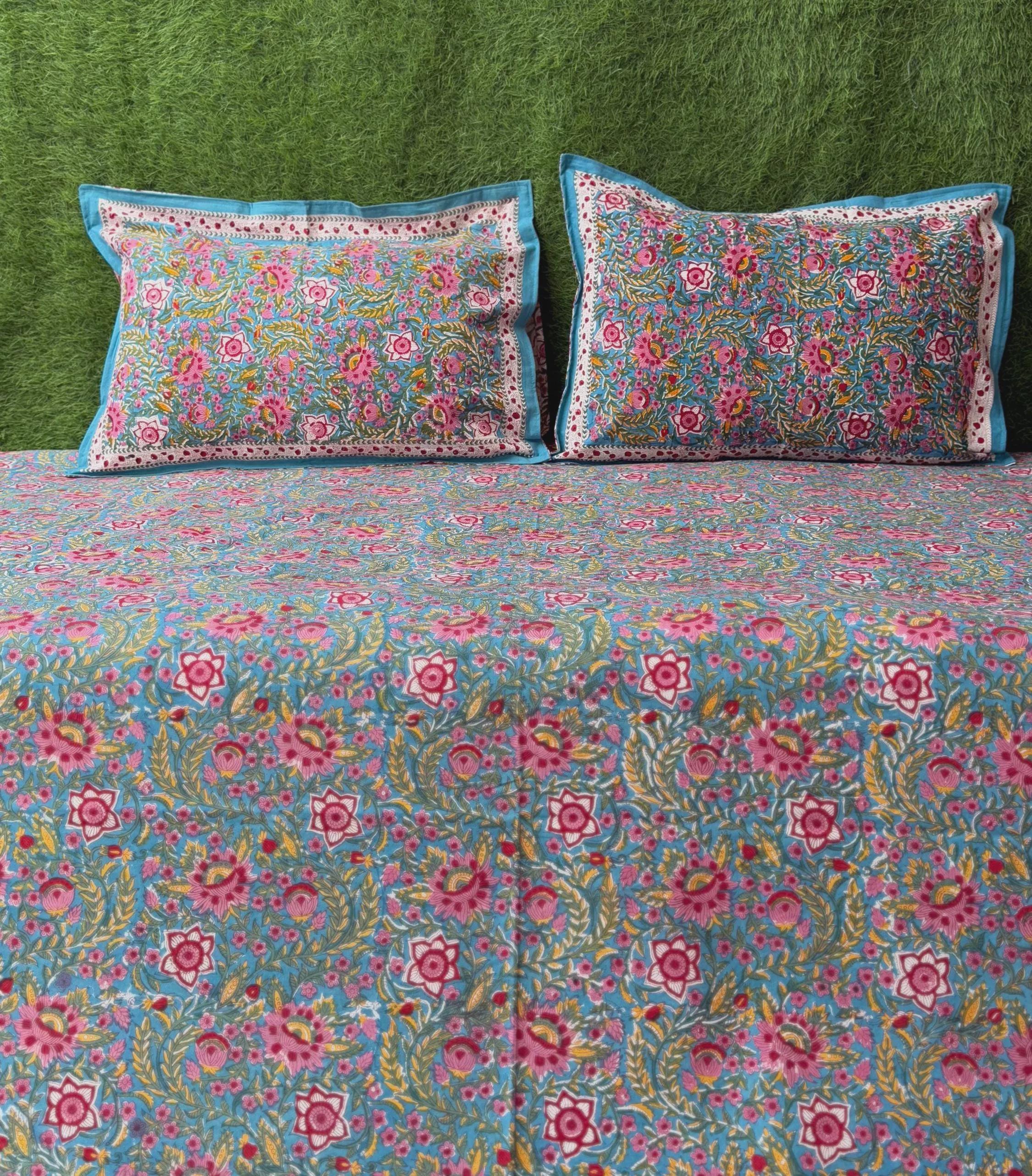 Completo Lenzuola In Raso Di Cotone Sovrastampato - Sashiko - Foto 4