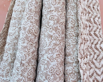 Beautiful Jaipuri Razai/Soft HandMade Cotton Razai Comforter/Queen Quilt/Indian Reversible Light Weight Quilt/Throw Hand Block Quilt Gifts