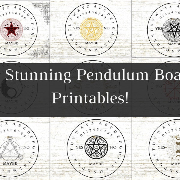 22-Pack Pendulum Board Printable | Pendulum Board Print | Divination Board | Printable Pendulum Mats | Instant Download | High Resolution