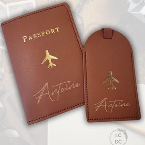 Étui Passeport + Porte-étiquette Bagage En Cuir French Connection - Noir, Élégant Et Pratique