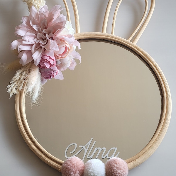 Miroir Lapin en Bambou personnalisé