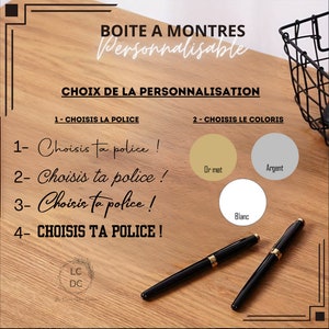 Boîte montres personnalisée, montres, cadeau homme, témoin, cadeau femme, cadeau personnalisé, sombre, minimaliste, élégant, image 5