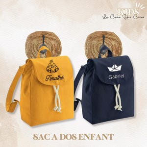 Sac à dos enfant, personnalisable, sac enfant, sac école, cadeau personnalisé, sac coton, maternelle, naissance, anniversaire, garçon, fille