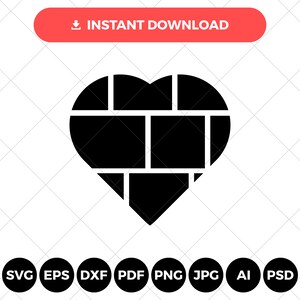 Cuore n. 4 - San Valentino - Svg, eps, dxf, pdf, jpg, png, jpg, psd, ai, photoshop, illustrator - Cricut - Download digitale istantaneo
