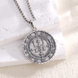 Archangel Raphael Pendant Necklace, Sterling Silver St Raphael Medal, Angel Protection Talisman, Silver Medallion Catholic Jewelry