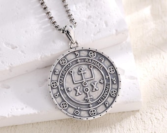 Archangel Raphael Pendant Necklace, 925 Sterling Silver St Raphael Medal, Religious Medallion Protection Talisman, Catholic Jewelry Gift