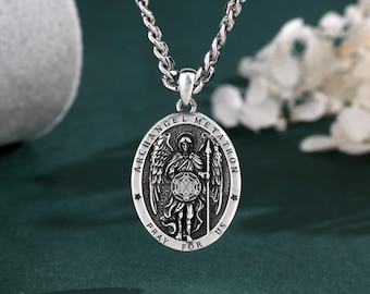 Sterling Silver Metatron Archangel Pendant Necklace, Sacred Geometry Angel Metatron Medallion Protection Amulet, Spiritual Gift for Him Her