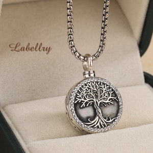 Eternal Memories Tree of Life Cremation Necklace -Sterling Silver Cremation Jewelry - Hold Your Loved One Close with Meaningful Symbolism