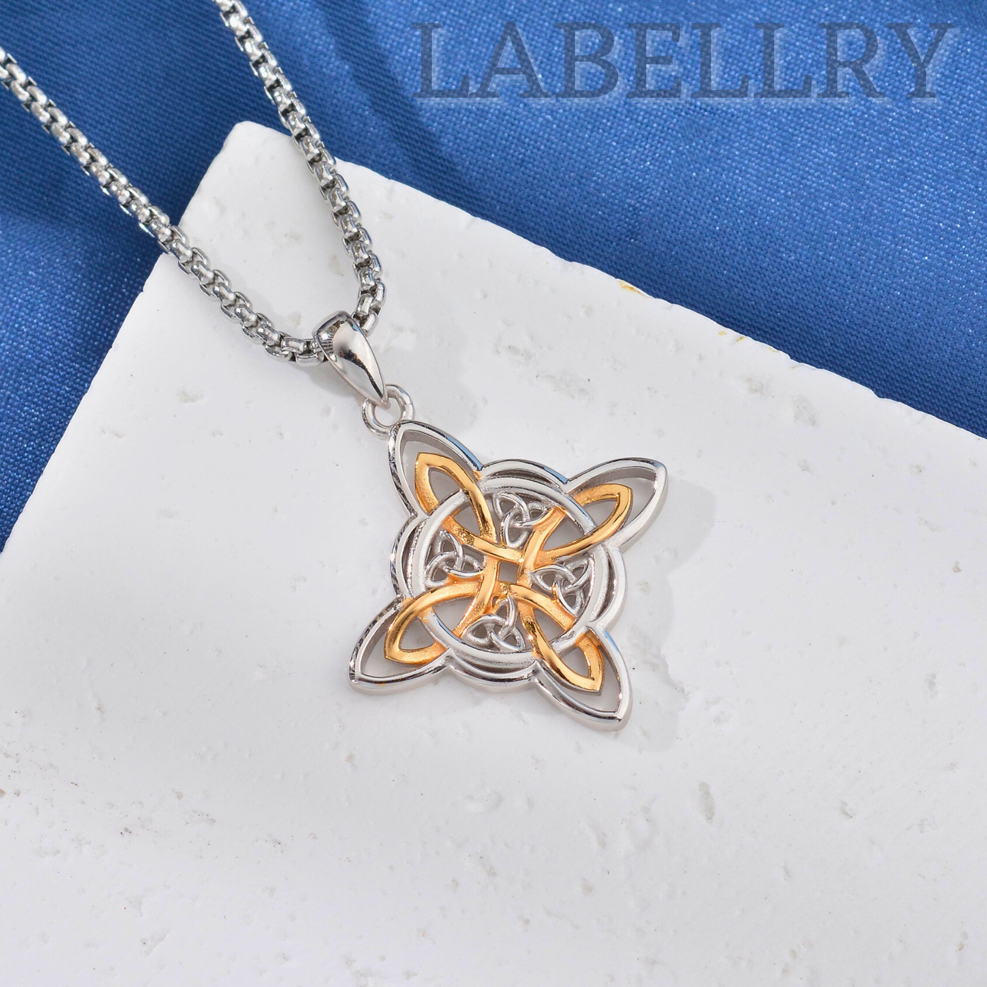 Collier Métatron Cube & Nœud De Sorcière - Pendentif Géométrie Sacrée - Bijou ésotérique - Cadeau Femme - 6