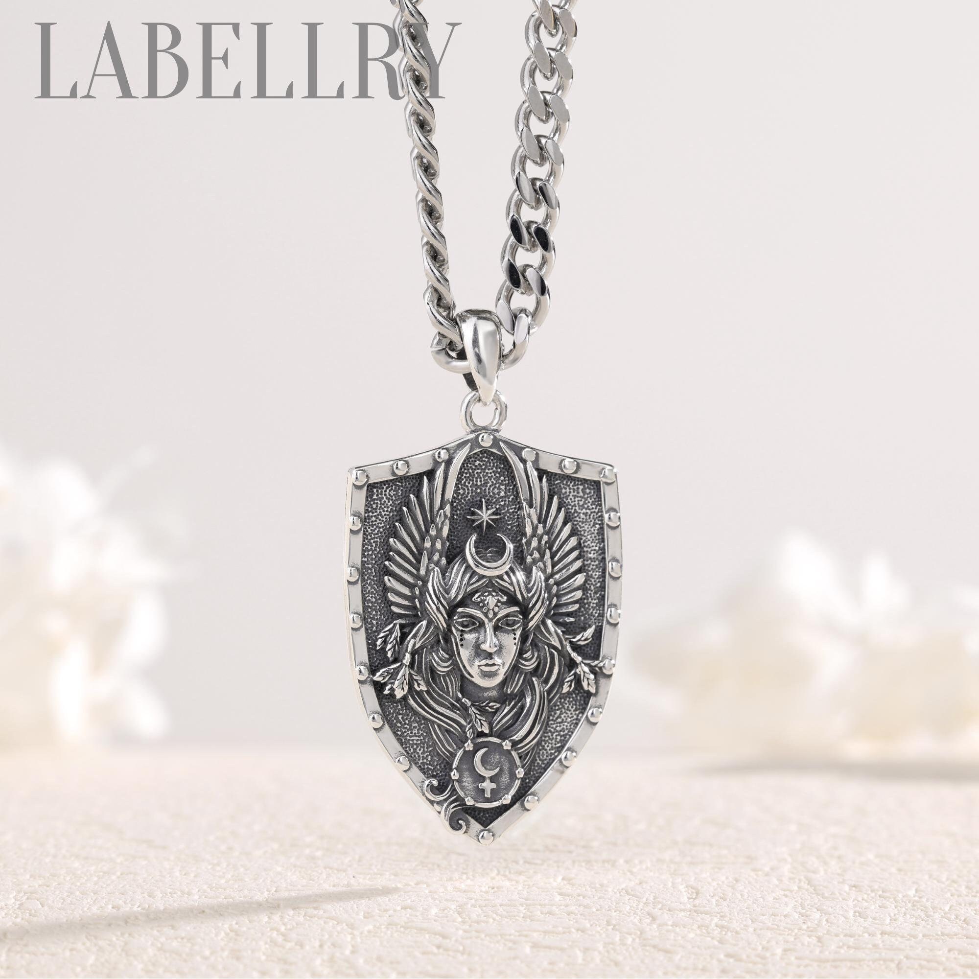 Collana Argento Sterling 925 Con Ciondolo Sigillo Di Lilith E Tripla Luna - Amuleto Wicca Per Protezione, Regalo Per Donne