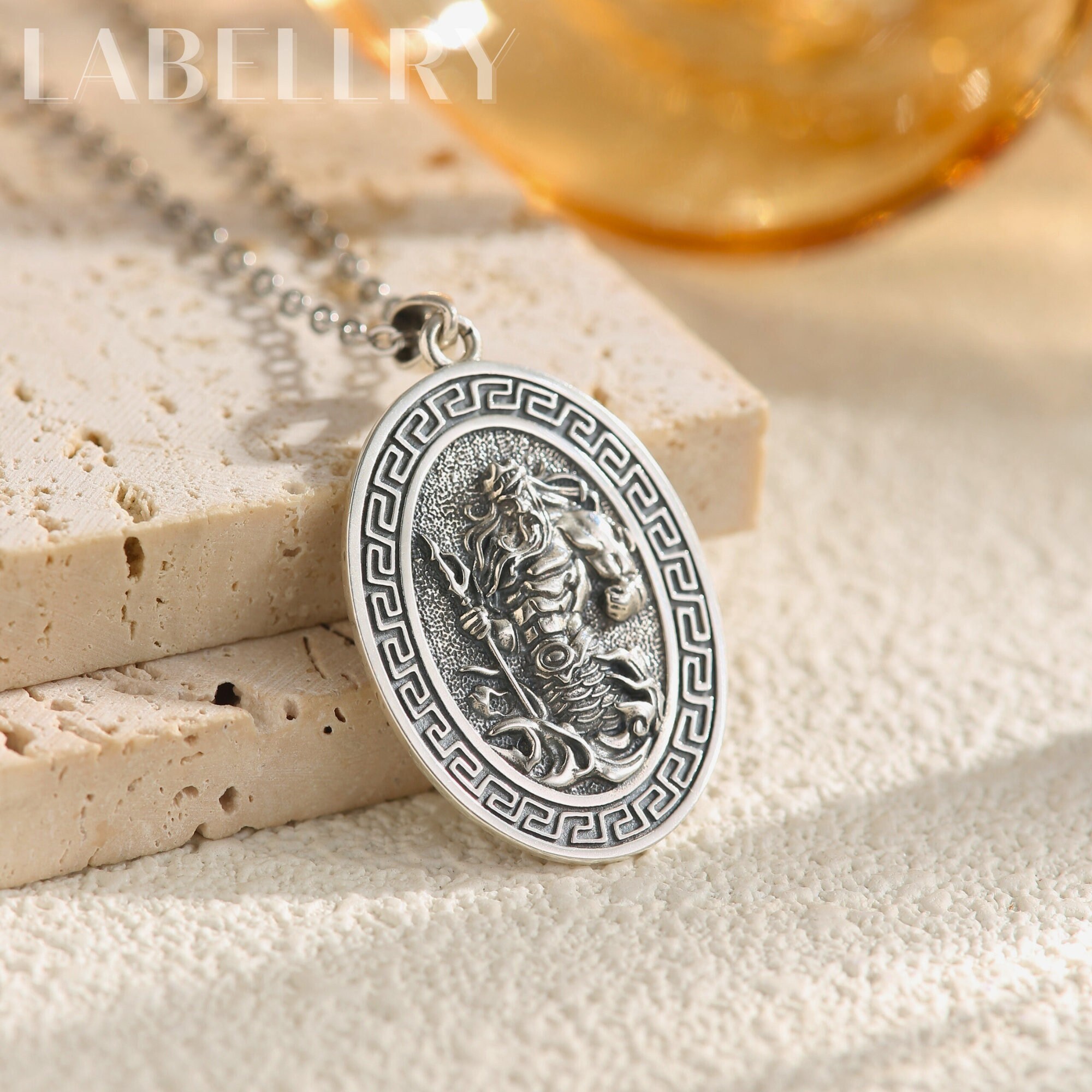 ギリシャ神話 海神ポセイドン ハンドメイド シルバーペンダントトップ Poseidon｜ATHENA - Pendant - Collection｜Guardia - シルバー