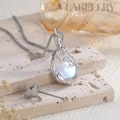 Butterfly Crystal Urn Necklace, Sterling Silver Pet Memorial Teardrop Moonstone Pendant for Ashes, Cremation Jewelry, Sympathy Gift for Her