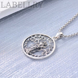 Sterling Silver Triple Moon Goddess Pendant, Entwined Tree of Life Necklace, Wiccan Moon Jewelry For Women, Spiritual Hekate Amulet Gift image 7