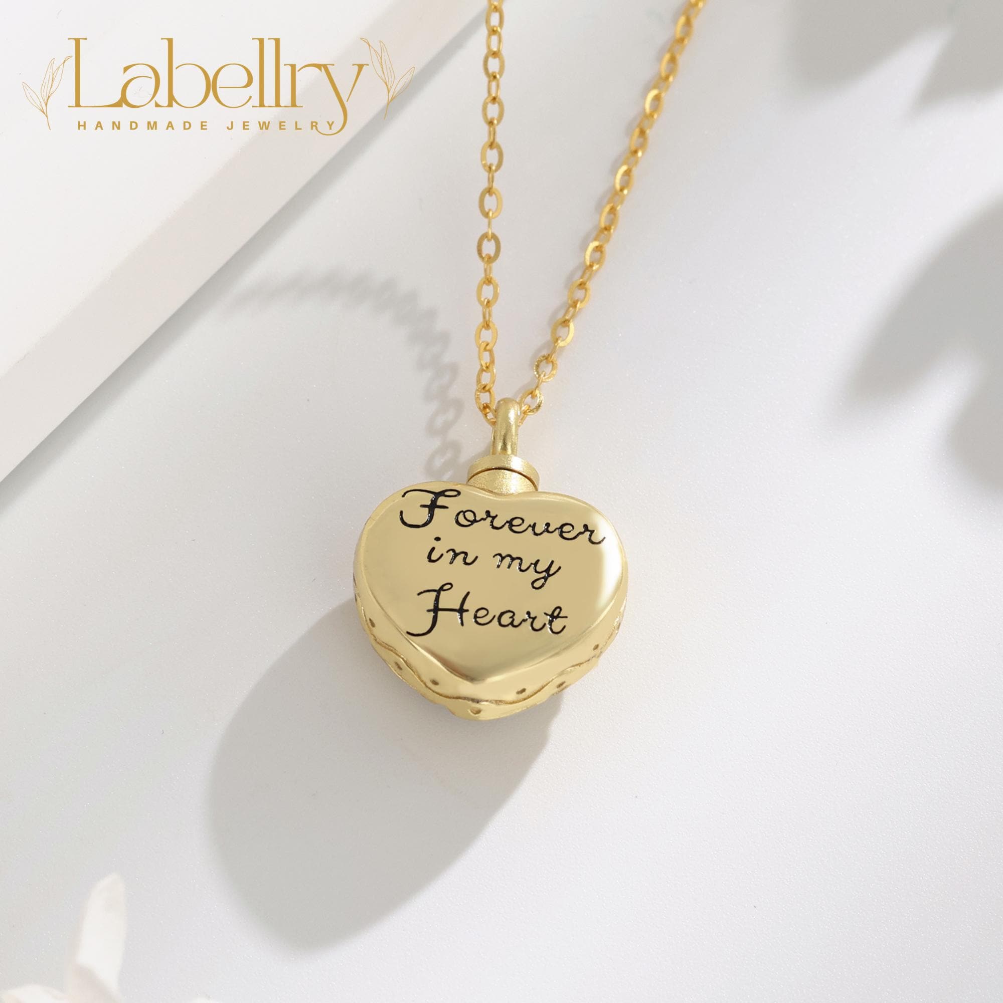 Ciondolo Urna A Cuore Di Cristallo Per Ceneri - Collana Memoriale, Viola E Blu, ATOP