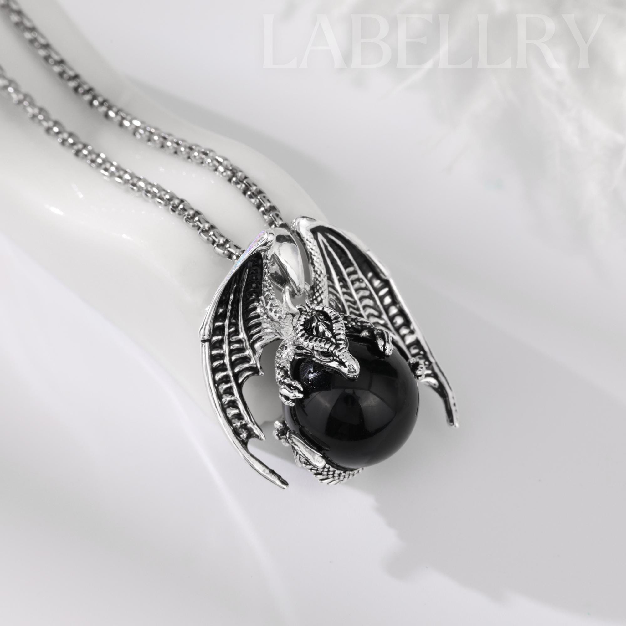 Aretes Hombre Estilo Punk Pendientes Aro Dragón Plata Ley 925 - Joyería Vikinga Negra Unisex Aros Vikingos Plata