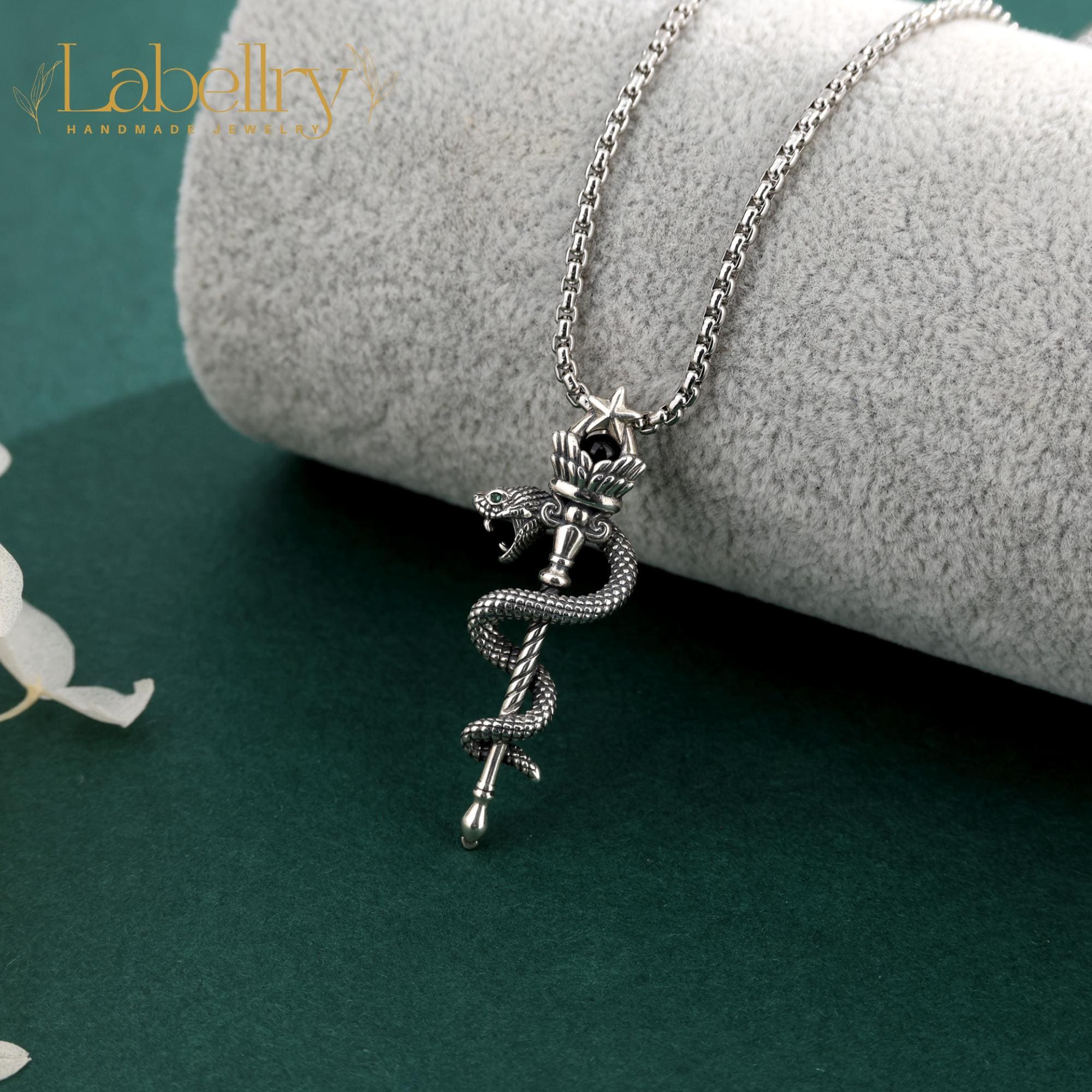 Rod of asclepius necklace - Etsy 日本
