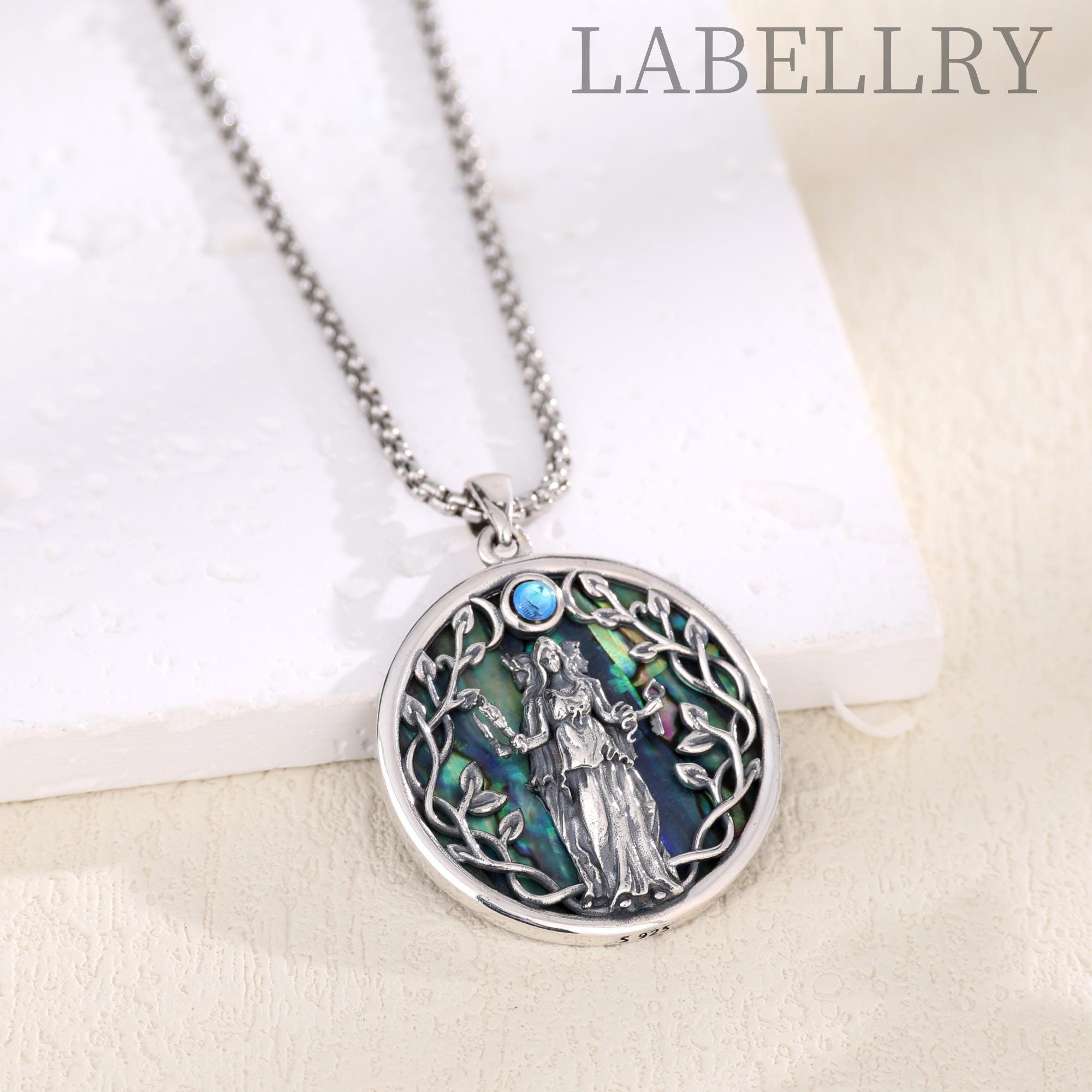 Collana Con Ciondolo Cuore E Nodo Celtico In Argento 925 - Opale Sintetico, Catena 45,7+5 Cm, Regalo Per Donne