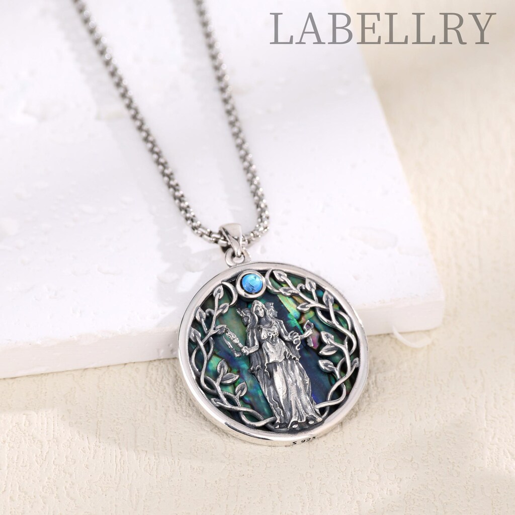 Collana Con Ciondolo Cuore E Nodo Celtico In Argento 925 - Opale Sintetico, Catena 45,7+5 Cm, Regalo Per Donne