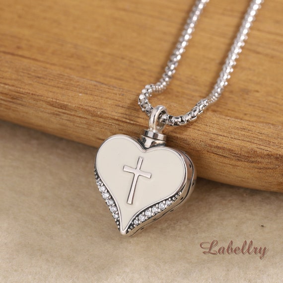 Collana Urna A Cuore Per Ceneri - Ciondolo Commemorativo In Acciaio Inox Per Animali Domestici E Persone Care - Foto 4