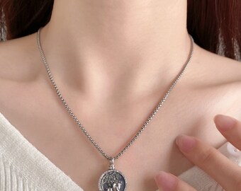 Collana in argento Sterling con ciondolo a forma di mamma e figlia