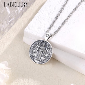 Saint Benedict Necklace In Sterling Silver - San Benito Protection Medal, Handmade In Italy, Beautiful & Meaningful