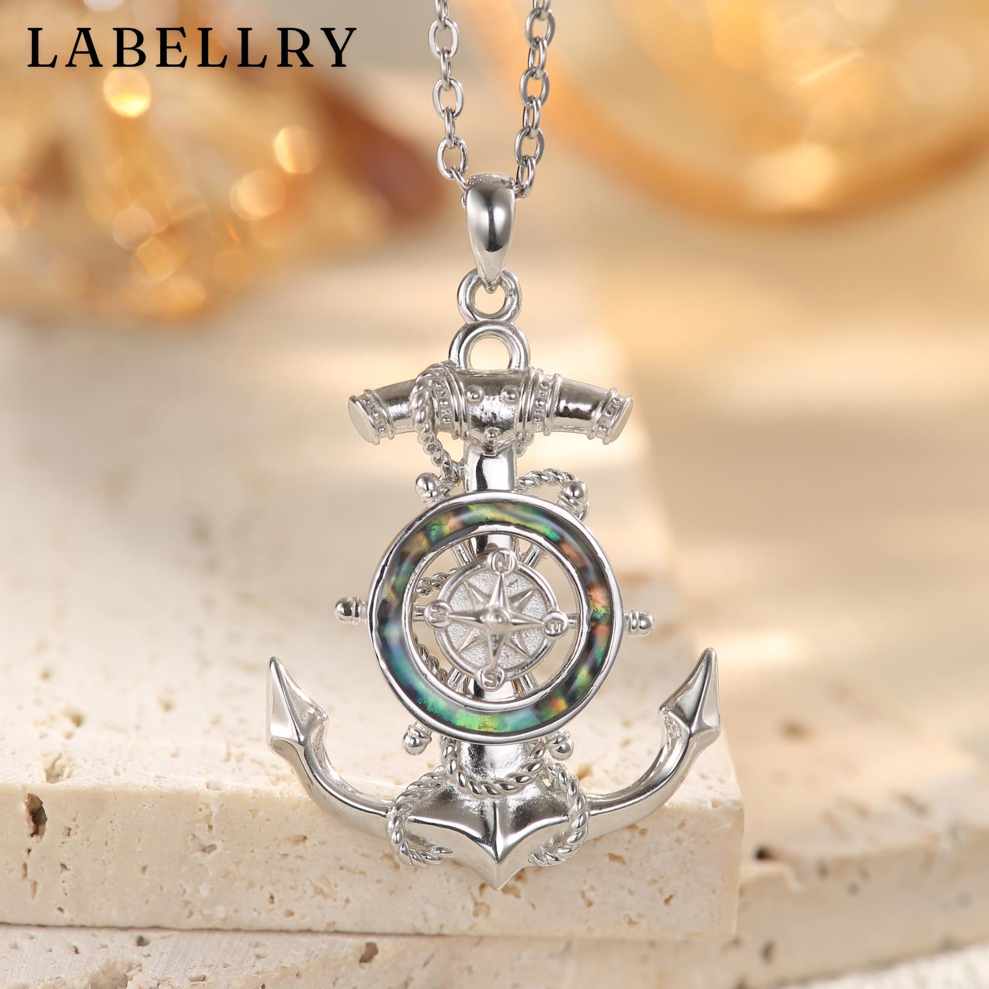 Swarovski Compass Necklace Nautical Necklace Pendant