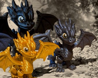 3D Standing Dragon Figurines - Based on &quot;Fourth Wing&quot; by Rebecca Yarros - Tairn & Andarna