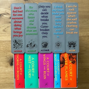 Marque-pages ACOTAR uniques - Lot de 5