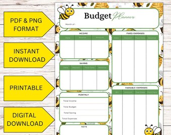 Bezige bij begroting sjabloon 8.5x11 | Volledig blad| Amerikaanse lettergrootte