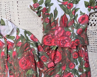 Vintage 1950s 1960s 3 piece skirt blouse jacket set suit French