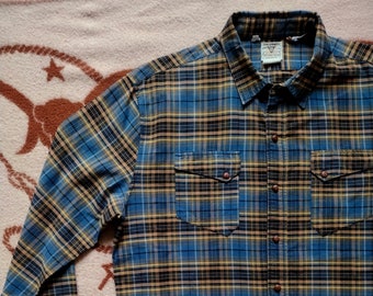 LVC Levi's Vintage Western Wear Shorthorn Plaid Men's Shirt Large 1940s 1950s 1960s Inspired Levis