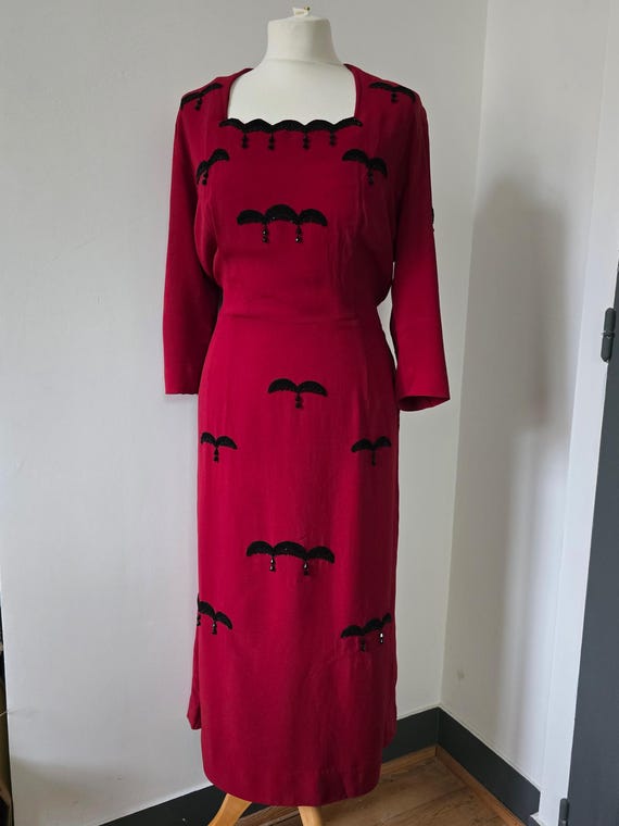 Vintage 1940s Multicolor telephone cord drawstrin… - image 3