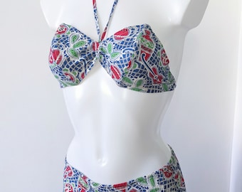 Vintage 1950s Deadstock French Bikini 2 piece Swimsuit XS Swimming Costume