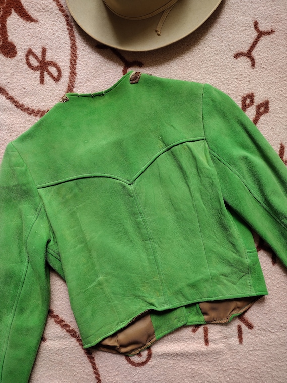 Vintage Western Studded Cropped Leather Jacket L main image 0